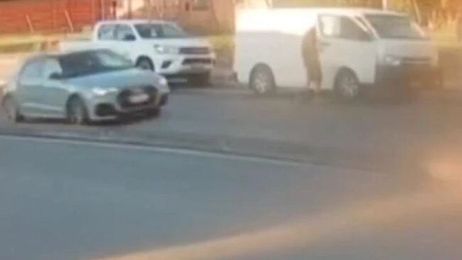 CCTV footage captured the van and the driver following the hit-run at Kilburn on February 7. Picture: 7NEWS