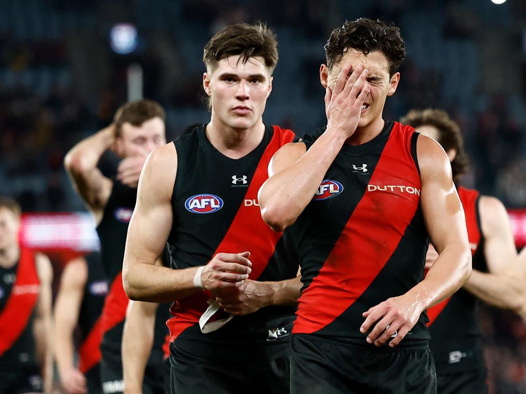 There as no hiding in Essendon’s disappointment after a costly loss. Picture: Michael Willson/AFL Photos via Getty Images