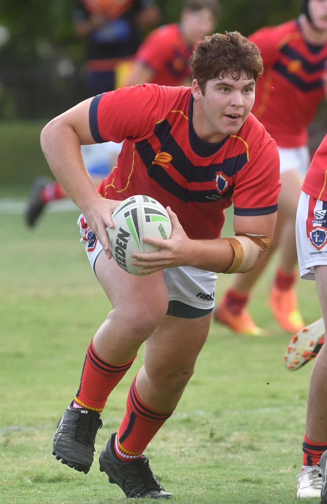 Max Campbell will captain Columba in 2024. Gilroy Santa Maria College play Columba Catholic College in opens rugby league at Ryan Catholic College. Picture: Evan Morgan