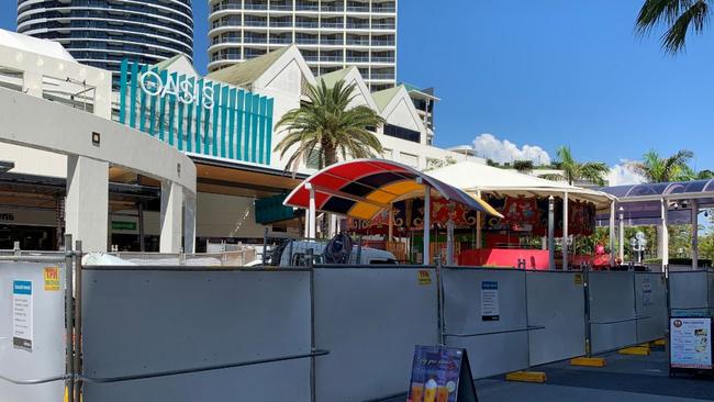 The work site at the Broadbeach Carousel.