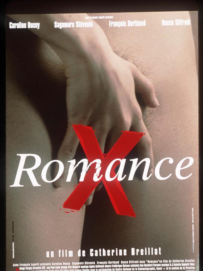 French poster art for director Catherine Breillat's film "Romance", 1999