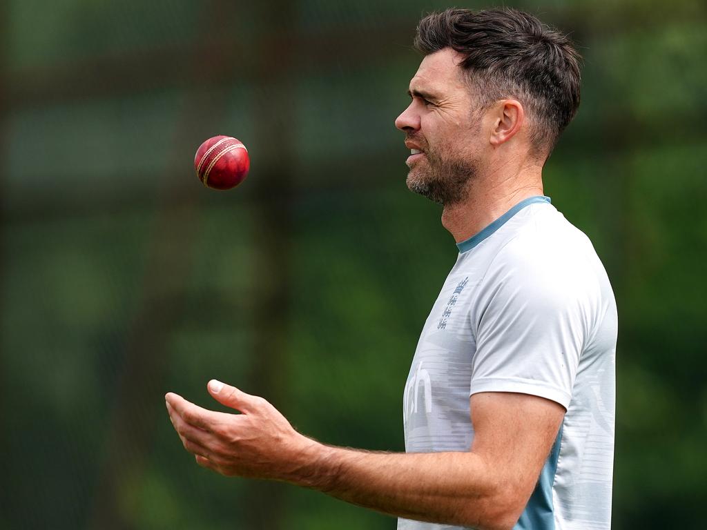Jimmy Anderson believes it’s time to re-think cricket’s saliva ban. Picture: Martin Rickett/PA Images via Getty Images
