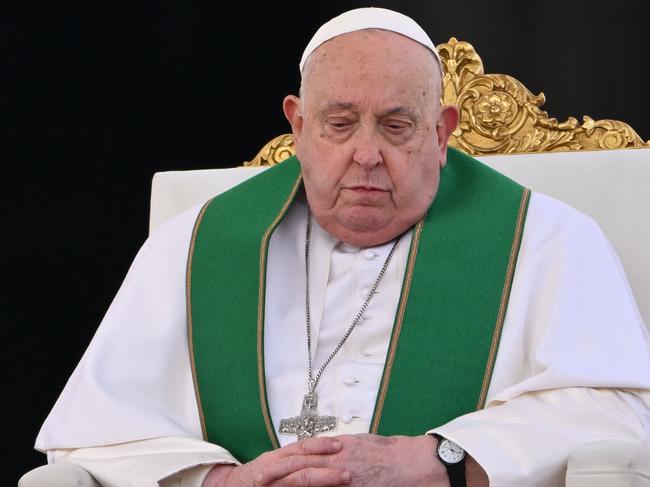 Pope Francis celebrating the mass for the Jubilee of the Armed Forces at St. Peter's square in the Vatican on February 9, 2025. Picture: Alberto Pizzoli / AFP