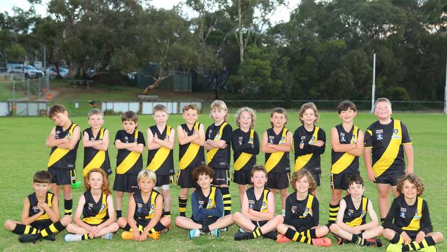 Torquay Tigers Grossman under-9 football team. Picture: Alison Wynd