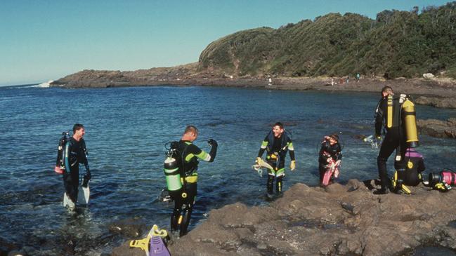 Scuba diving at Bushrangers Bay, at the eastern end of Bass Point Reserve, near Shellharbour on NSW South Coast.