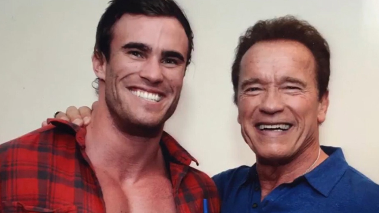 Mr Von Moger and Arnold Schwarzenegger.