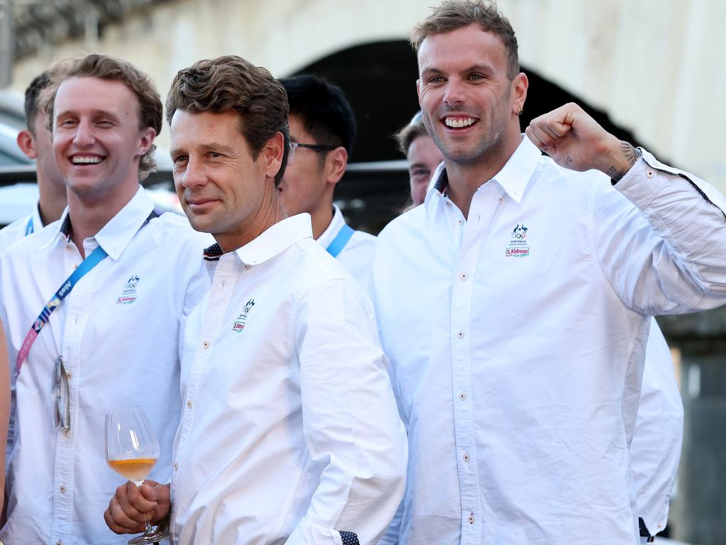 Chris Burton and Kyle Chalmers were among the Australian Olympians to attend. Picture: Adam Head