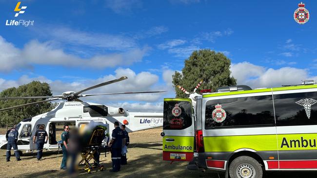 LifeFlight airlifts man to hospital after tractor incident on May 11, 2025. Photo credit: LifeFlight