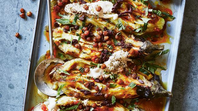 Tom Walton’s smoky whole eggplant.​ 