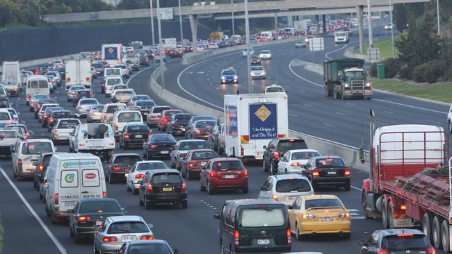 Traffic chaos on the Tullamarine Freeway.