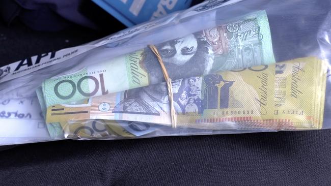 Cash found by Australian Border Force in nationwide raids for money laundering. Picture: Supplied, ABF