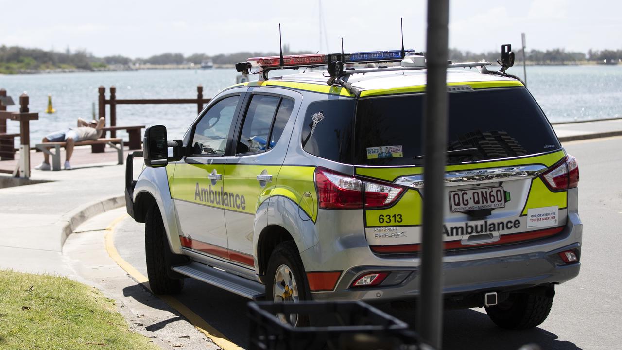 An ambulance at the scene of the Christmas Eve morning drowning at Labrador. Picture: NIGEL HALLETT