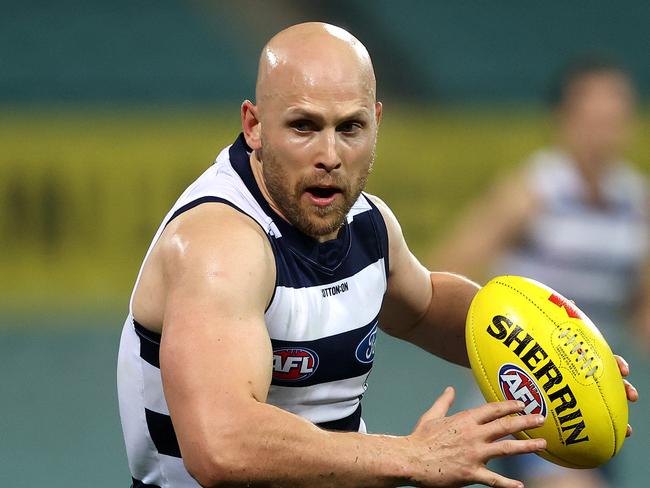 Geelong's Gary Ablett  during the AFL match between the Geelong Cats and Brisbane Lions at the SCG on 9th July 2020, Sydney. Picture. Phil Hillyard