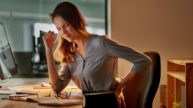 Office workers should exercise up to 40 minutes per day to offset the risks of sitting too much, a study has found. Picture: istock