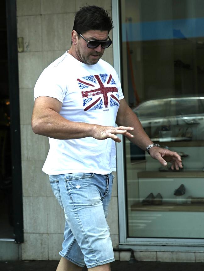 Mark Carroll in Union Jack T-shirt.