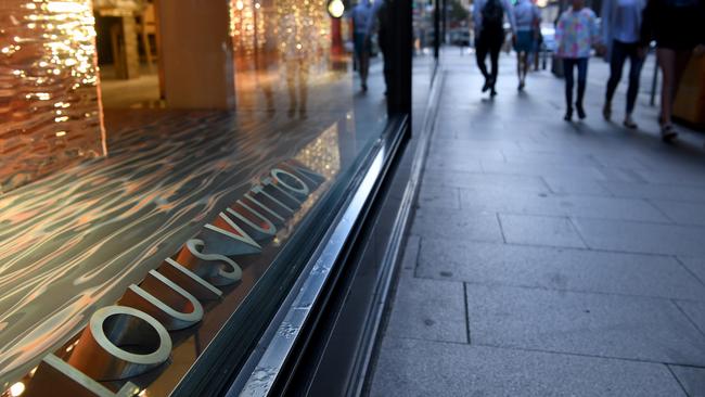 A Louis Vuitton store in the Sydney CBD. Picture: Bianca De Marchi