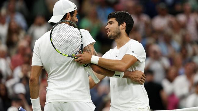 Carlos Alcaraz was too good for Matteo Berrettini. (Photo by Adrian DENNIS / AFP)