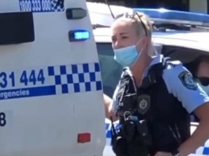 A social media video featuring a Cessnock police officer delivering a withering spray to an argumentative arrestee has gone viral on social media. Picture: Instagram