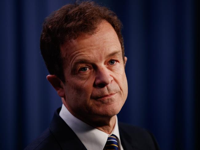 Mark Speakman during a press conference at state parliament on Thursday. Picture: NCA NewsWire / Nikki Short