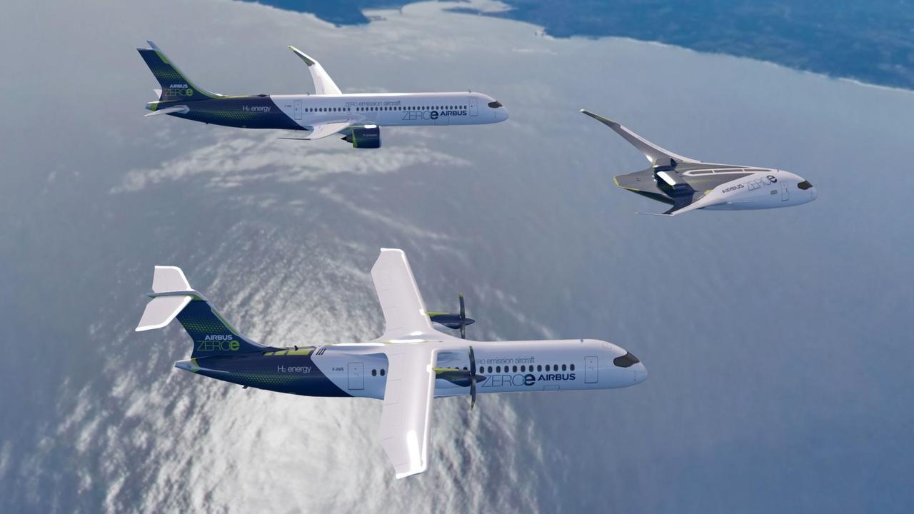 Air New Zealand has struck a deal with Airbus to develop carbon neutral electric/hydrogen powered planes. Picture: Airbus.