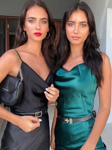 He is dating Australian model Renee Herbert, right, pictured with her identical twin sister Elisha.