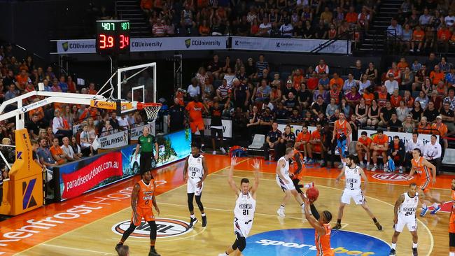 The National Basketball League (NBL) match between the Cairns Taipans and the Adelaide 36ers, held at the Cairns Convention Centre. PICTURE: BRENDAN RADKE.