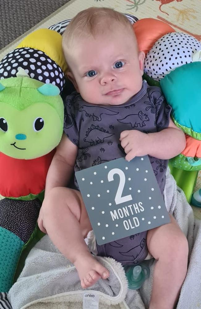 Koen Holt was born on January 1, 2022, at Mackay Base Hospital - the second baby born in Queensland for the New Year. He weighed 3065g and measured 51cm at birth, to parents Luke Holt and Rebecca Bragg. Picture: Rebecca Bragg DMBJ22