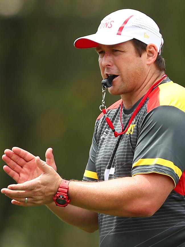 Stuart Dew likes what he’s sess at Suns training. Pic: Getty Images