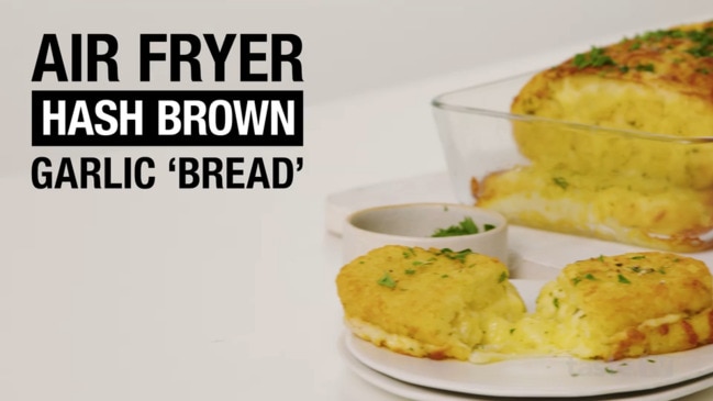 Air fryer hash brown garlic bread