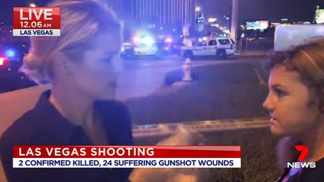 The reporter speaks to a witness. Picture: 7NEWS