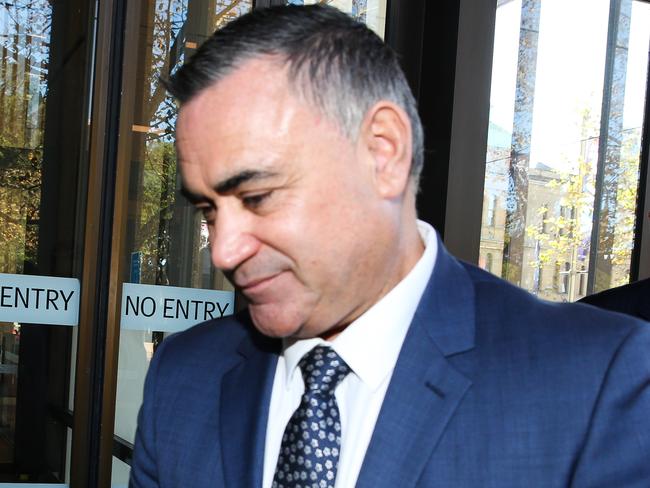 SYDNEY, AUSTRALIA - NEWSWIRE PHOTOS June 06 2022: Former Deputy Premier John Barilaro is seen leaving the Federal Court in Sydney after the Judgment in defamation battle brought by former deputy premier against Google over their refusal to pull Friendly Jordies videos from YouTube.Picture NCA Newswire/ Gaye Gerard.