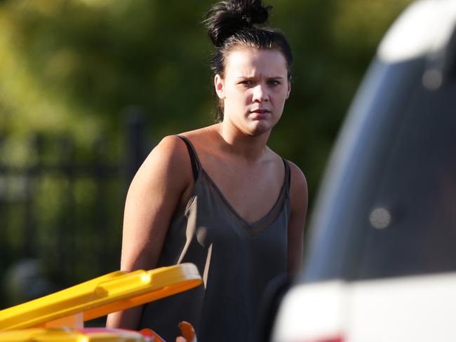 Erin Clayton pictured outside her Bathurst home after being charged in 2018. Picture: Jonathan Ng