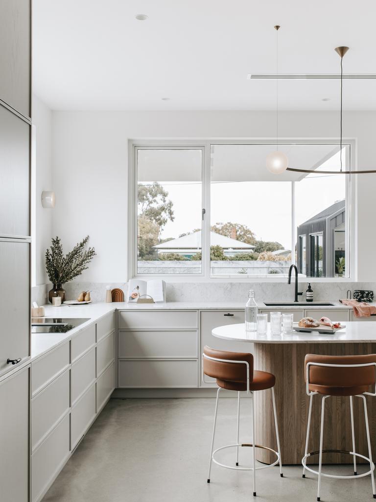 Residential: Curves and layers in this kitchen by GSID. Picture: Christopher Morrison