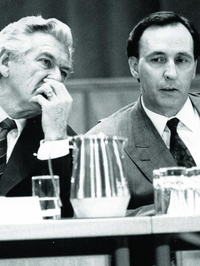 Bob Hawke and Paul Keating in 1991. Picture: News