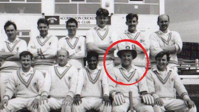 Shane Warne pictured with the Accrington club. Picture: Supplied