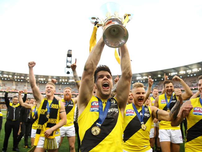 Trent Cotchin and the cup. Picture: Getty