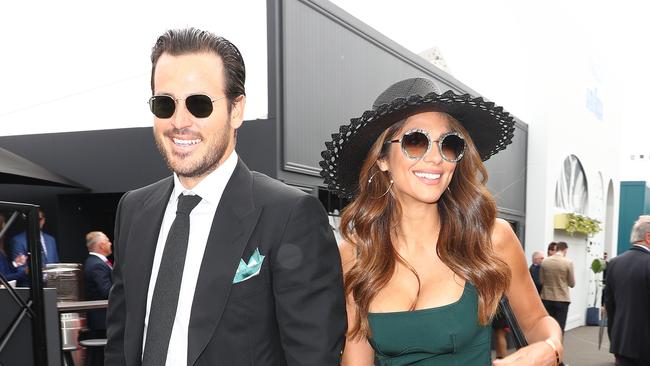 Miller with ex-fiance Tyson Mullane at Melbourne Cup. Picture: Scott Barbour/Getty Images