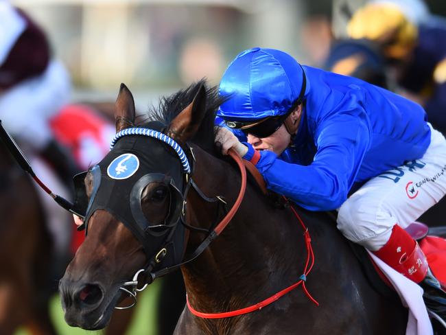 Craig Williams and Unbreakable win the seventh race. Picture: Getty Images