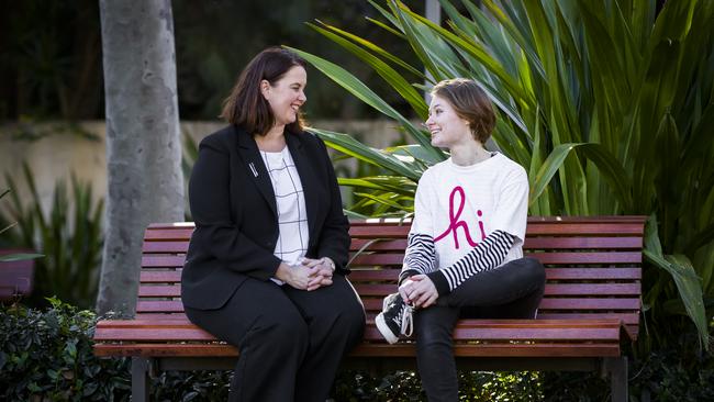 Cara Varian from the Harding Miller Foundation with recently graduated student, Cleo Ber. Picture: Dylan Robinson