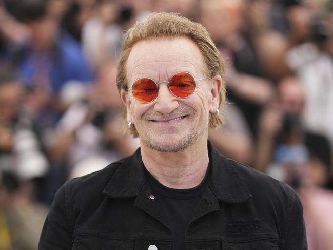 Bono poses for photographers at the photo call for the film 'Bono: Stories of Surrender' at the 78th international film festival, Cannes, southern France, Saturday, May 17, 2025. (Photo by Scott A Garfitt/Invision/AP)
