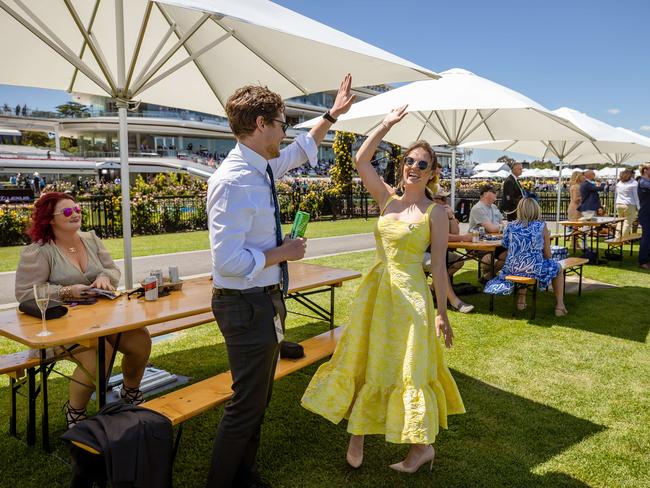 Aaron fisher and Stephanie celebrate a win on race 6. Picture: Jason Edwards