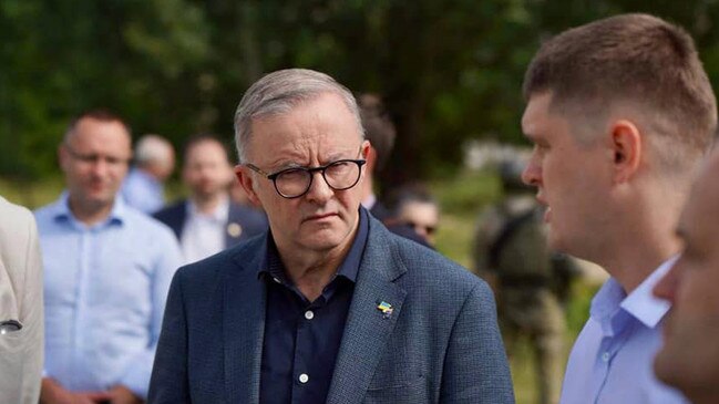 Australian Prime Minister Anthony Albanese visiting the war-torn Ukraine. Source: Facebook Кулеба Олексій