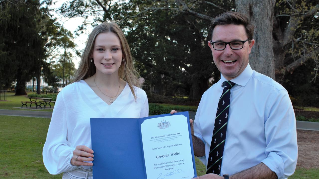 ANNOUNCED: Littleproud announced Dulacca local Georgia Wylie as the winner of the $1000 Bursary to support her studies in education. Pic: Supplied