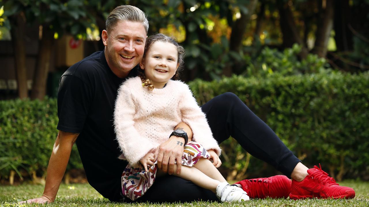 Michael Clarke with daughter Kelsey Lee. Picture: Sam Ruttyn