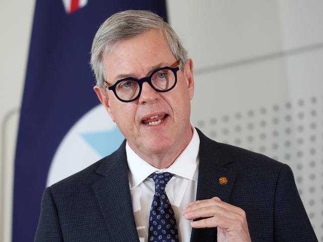 Minister for Health and Ambulance Services Tim Nicholls during a media conference, Brisbane. Picture: Liam Kidston