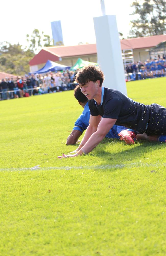 Zac Reader attempts a tackle in last year’s GPS rugby competition.