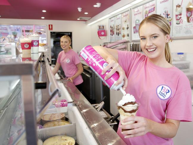 Staff at another Baskin Robbins ice cream store. (AAP Image/Josh Woning)