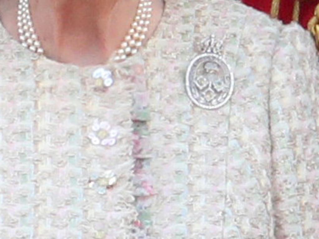 The Queen’s special brooch. Picture: Chris Jackson/Getty Images