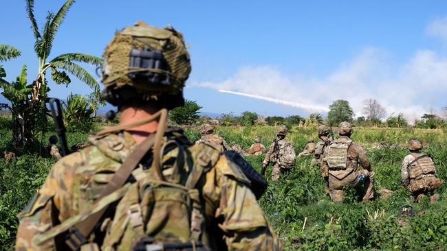 Australian and US soldiers during Exercise Super Garuda Shield 2023. Picture: Australian Department of Defence