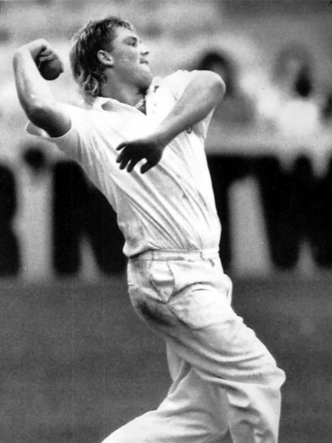 Warne turned up in international cricket in a splash of gold chains and bogan curls.